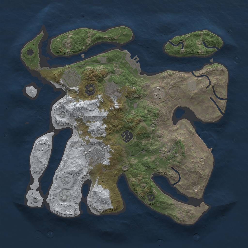 Rust Map: Procedural Map, Size: 3200, Seed: 63959888, 15 Monuments