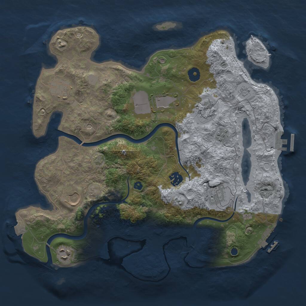 Rust Map: Procedural Map, Size: 3500, Seed: 4478653, 14 Monuments