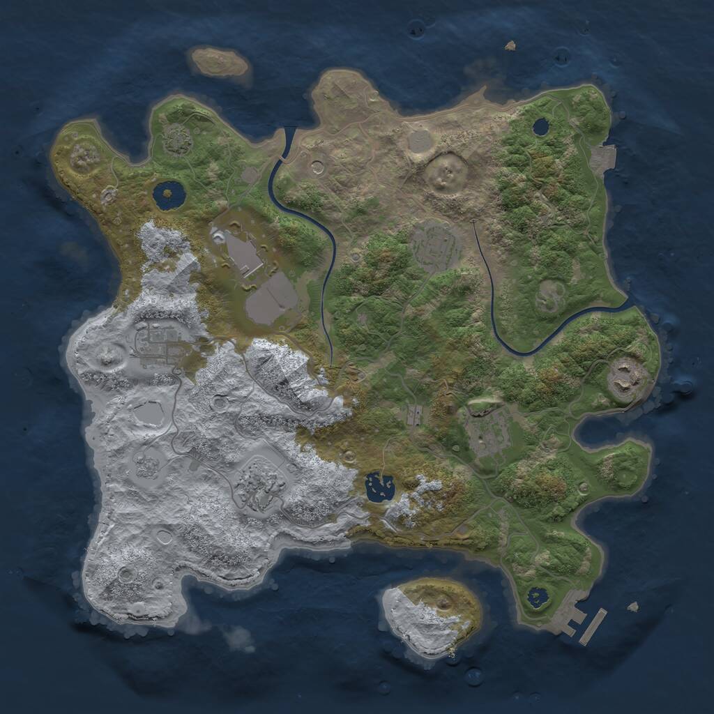 Rust Map: Procedural Map, Size: 3500, Seed: 1568311, 12 Monuments