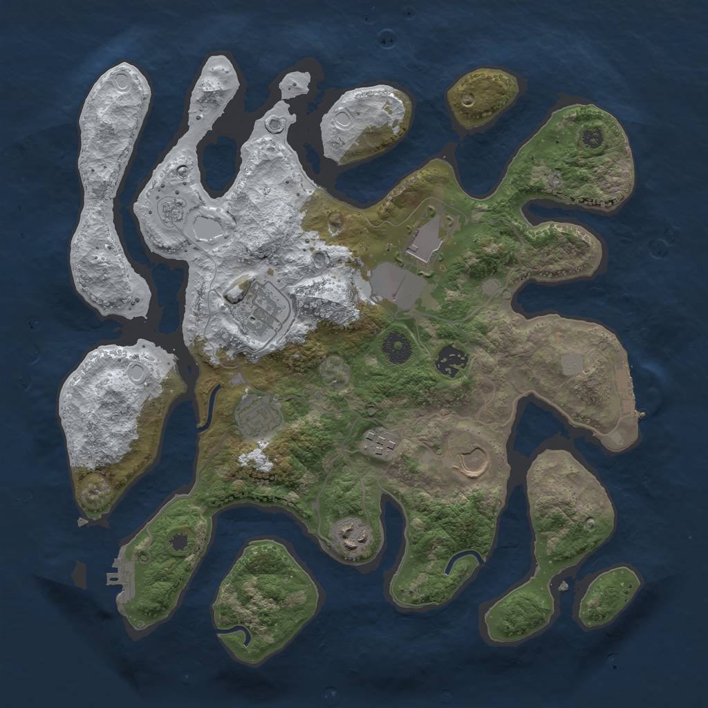 Rust Map: Procedural Map, Size: 3500, Seed: 2147029900, 15 Monuments