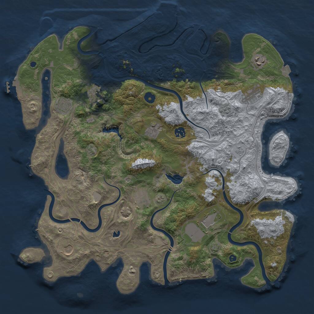 Rust Map: Procedural Map, Size: 4302, Seed: 521822437, 16 Monuments