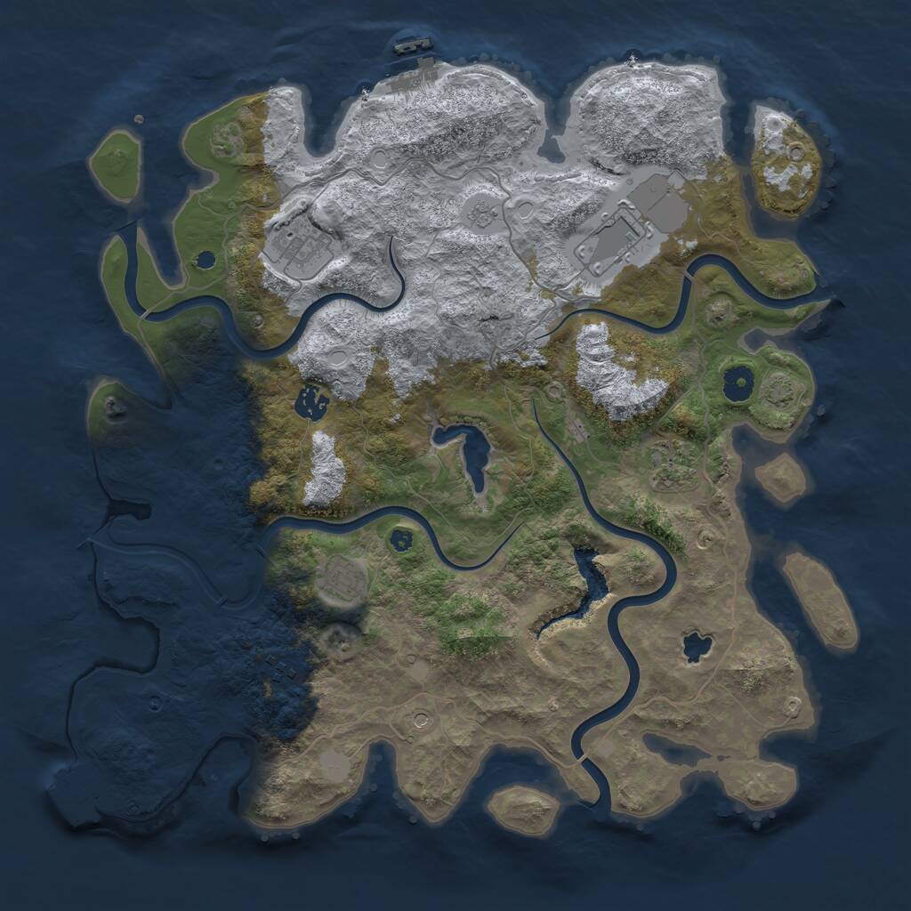 Rust Map: Procedural Map, Size: 4050, Seed: 894559339, 12 Monuments