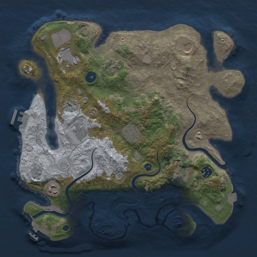 Rust Map: Procedural Map, Size: 3500, Seed: 5593802, 15 Monuments