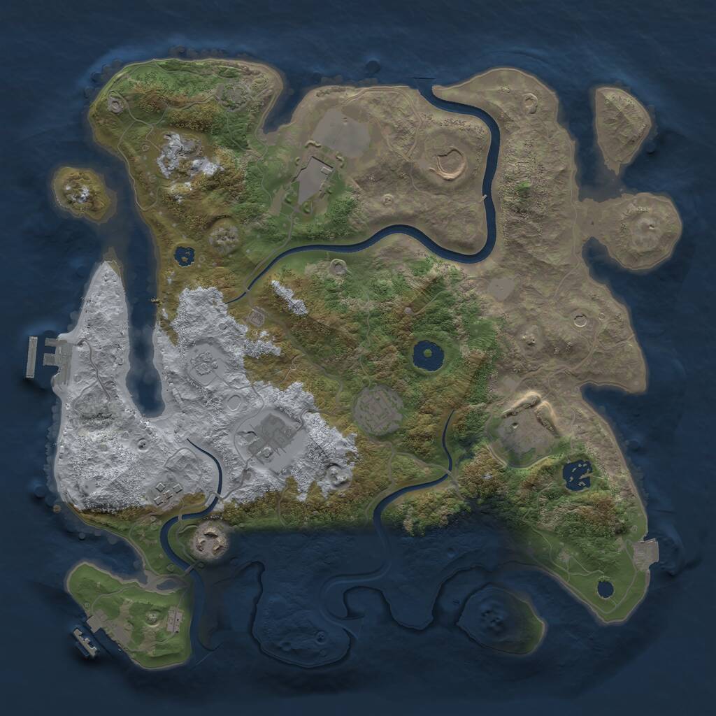 Rust Map: Procedural Map, Size: 3500, Seed: 5593802, 15 Monuments