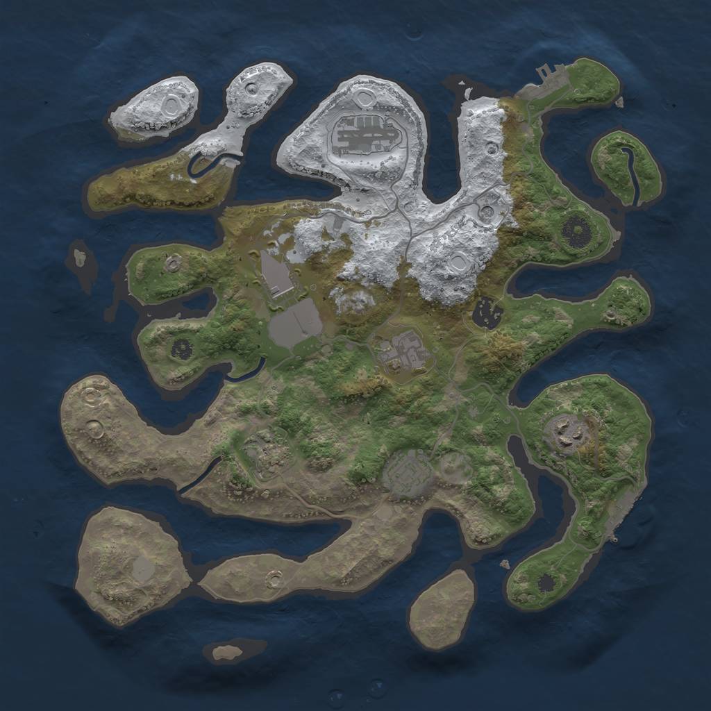 Rust Map: Procedural Map, Size: 3500, Seed: 5167611, 15 Monuments