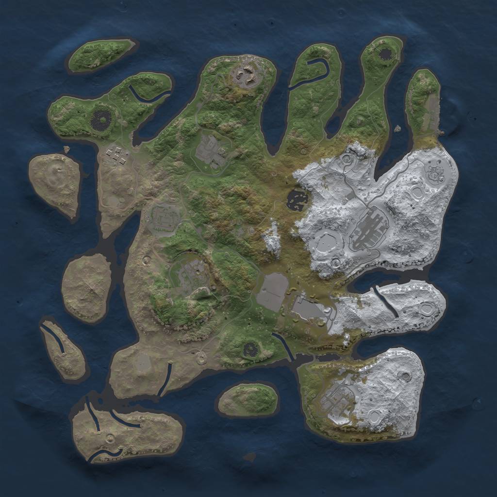 Rust Map: Procedural Map, Size: 3500, Seed: 6232596, 17 Monuments