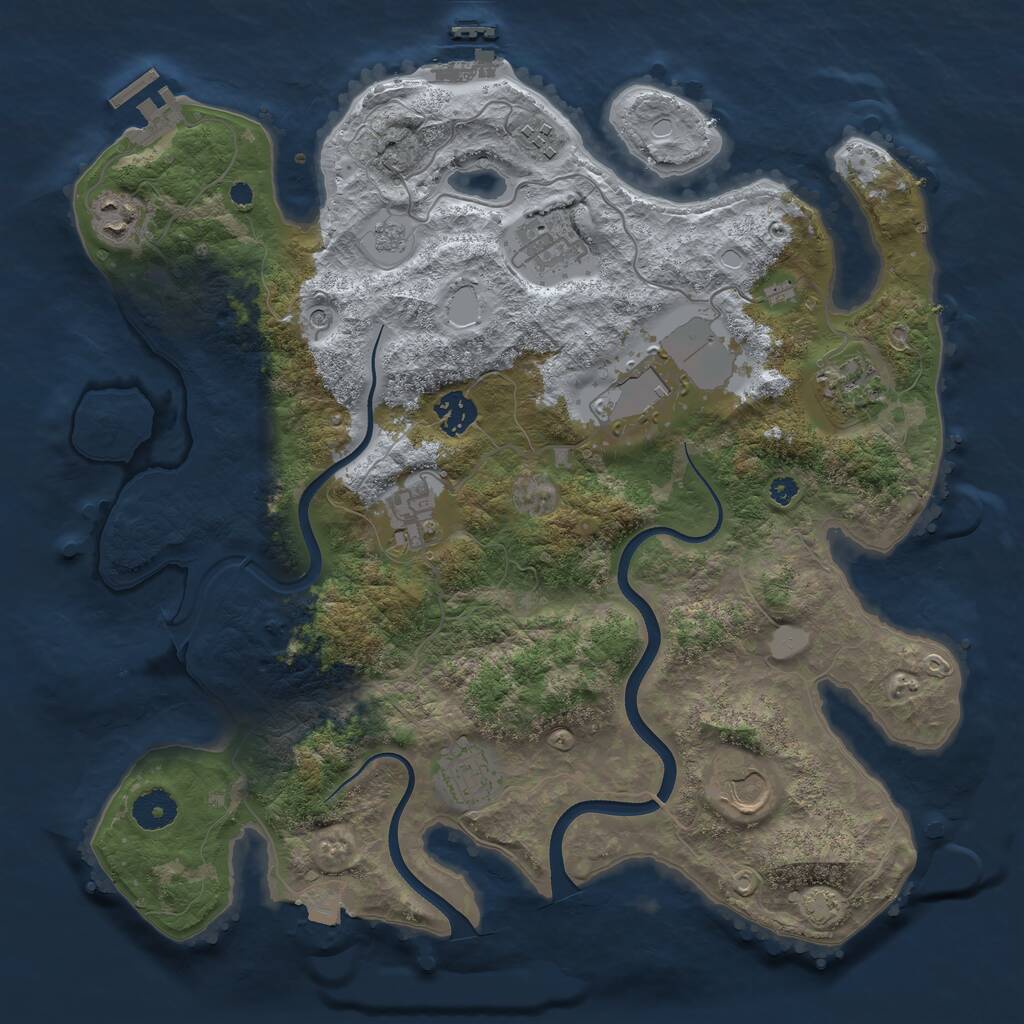 Rust Map: Procedural Map, Size: 3700, Seed: 6031333, 15 Monuments