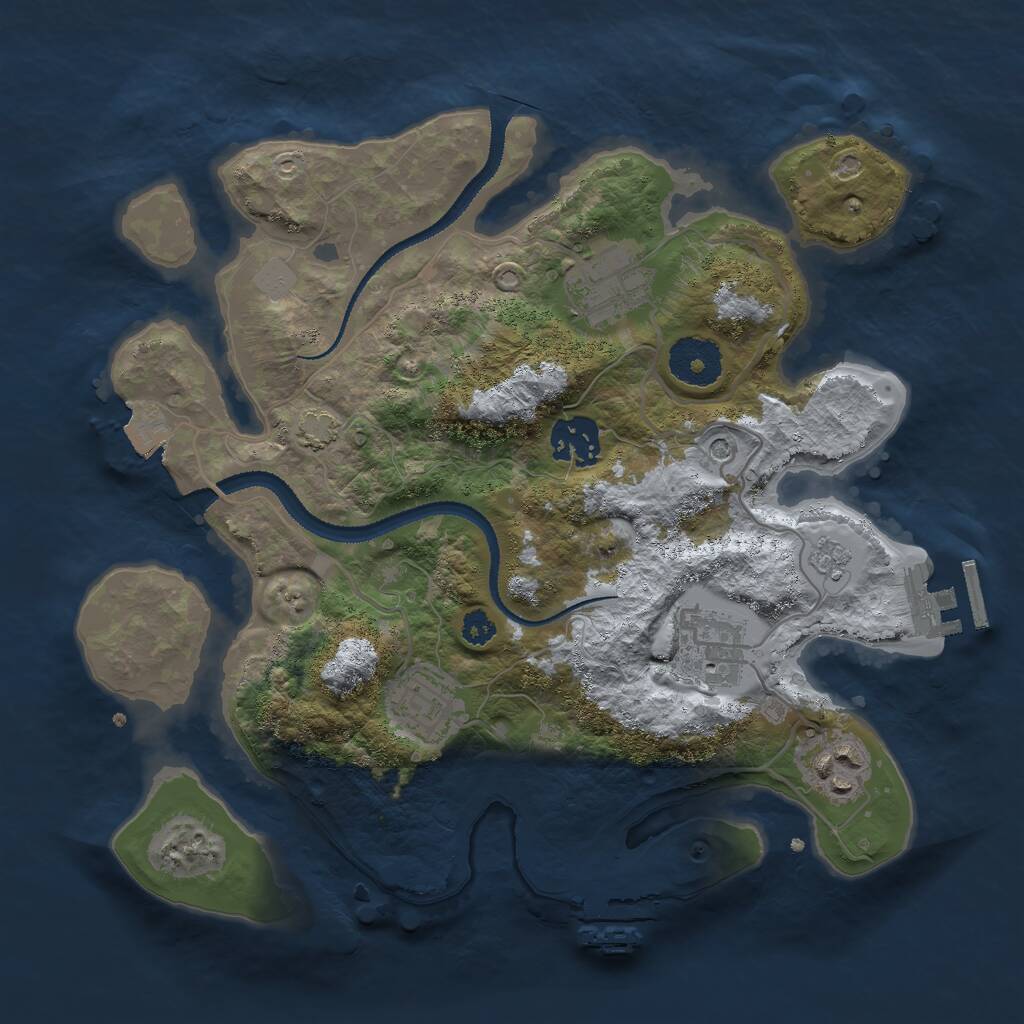 Rust Map: Procedural Map, Size: 3000, Seed: 46576263, 11 Monuments