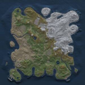Thumbnail Rust Map: Procedural Map, Size: 3700, Seed: 1580108920, 14 Monuments