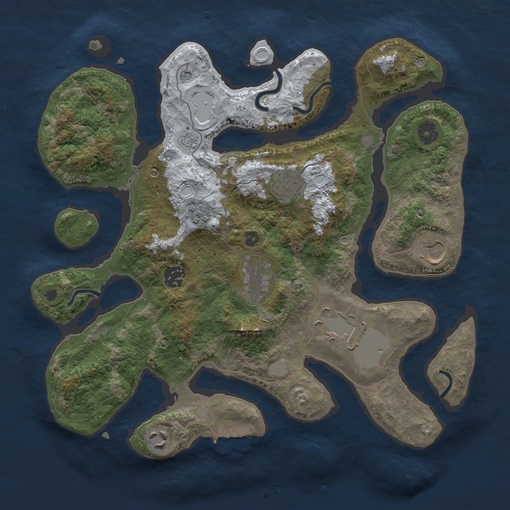Rust Map: Procedural Map, Size: 3500, Seed: 5977301, 15 Monuments