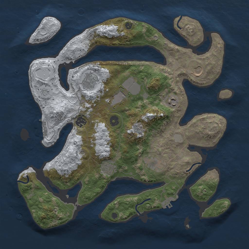 Rust Map: Procedural Map, Size: 3700, Seed: 442767, 17 Monuments