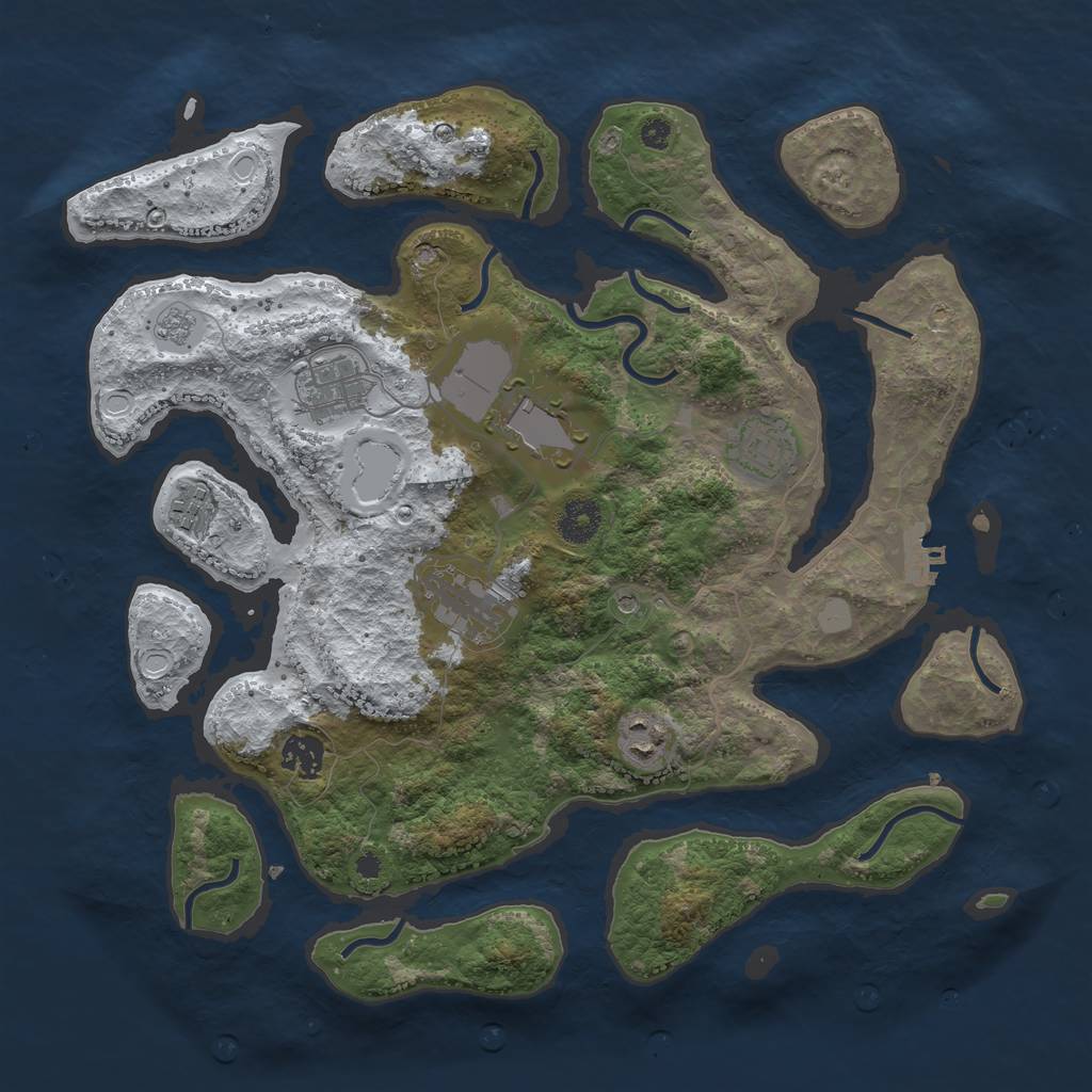 Rust Map: Procedural Map, Size: 3700, Seed: 297248, 15 Monuments