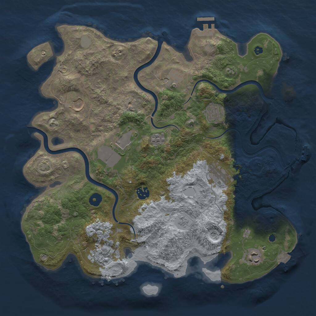 Rust Map: Procedural Map, Size: 3700, Seed: 2137310, 15 Monuments