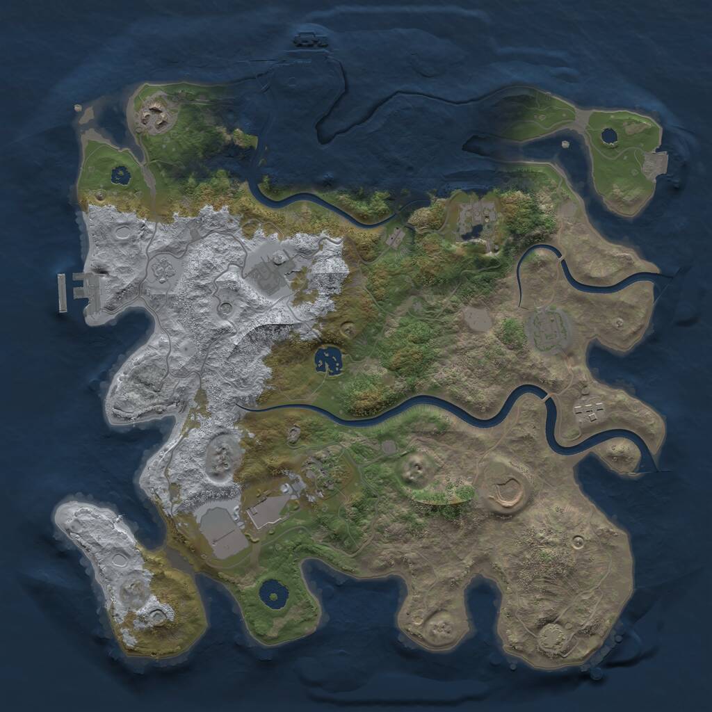 Rust Map: Procedural Map, Size: 3700, Seed: 5126586, 15 Monuments