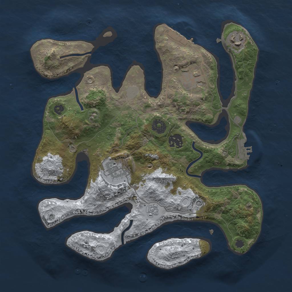 Rust Map: Procedural Map, Size: 3000, Seed: 1540804032, 13 Monuments