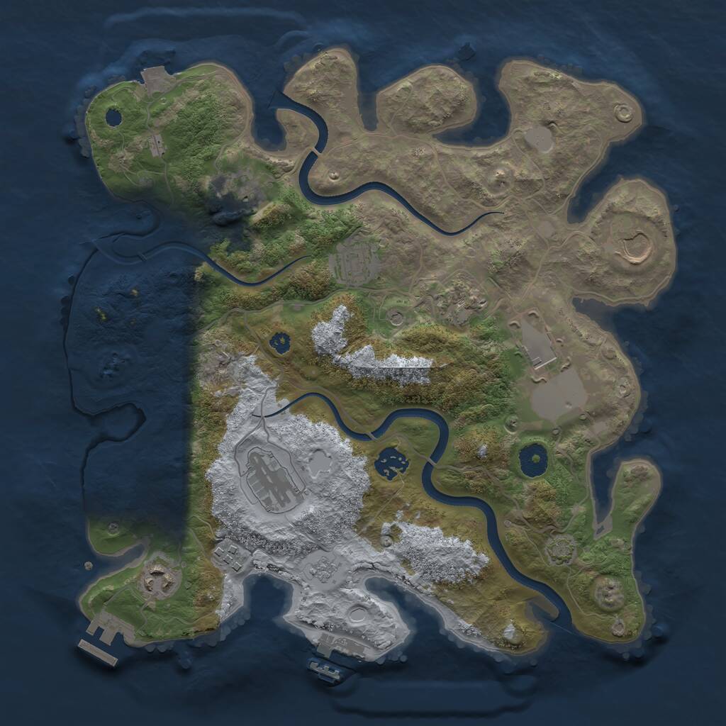 Rust Map: Procedural Map, Size: 3500, Seed: 211208, 15 Monuments