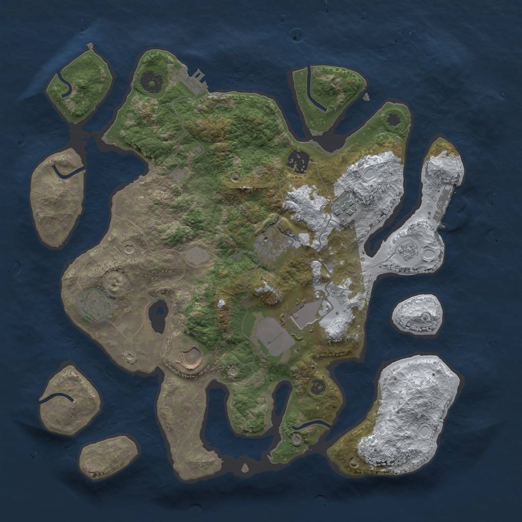 Rust Map: Procedural Map, Size: 3500, Seed: 1821963, 15 Monuments