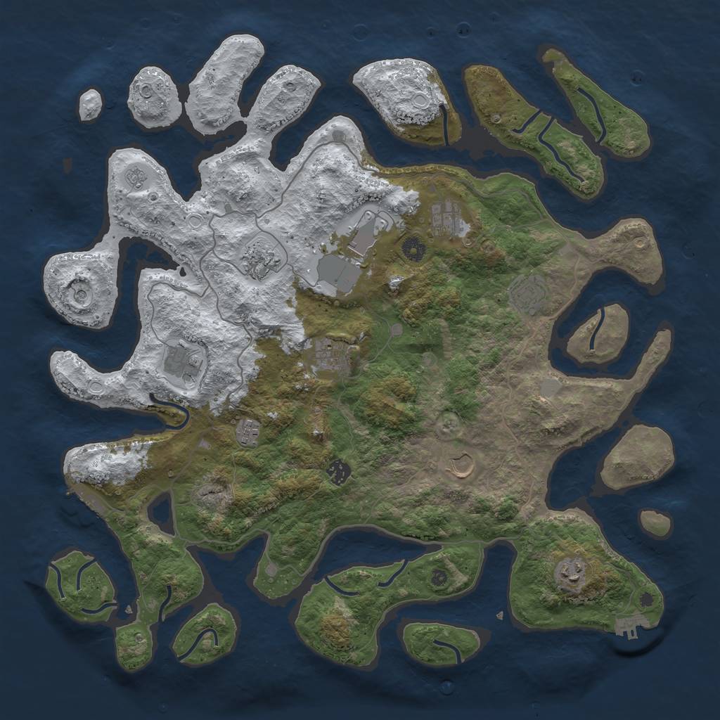 Rust Map: Procedural Map, Size: 4500, Seed: 174191, 19 Monuments