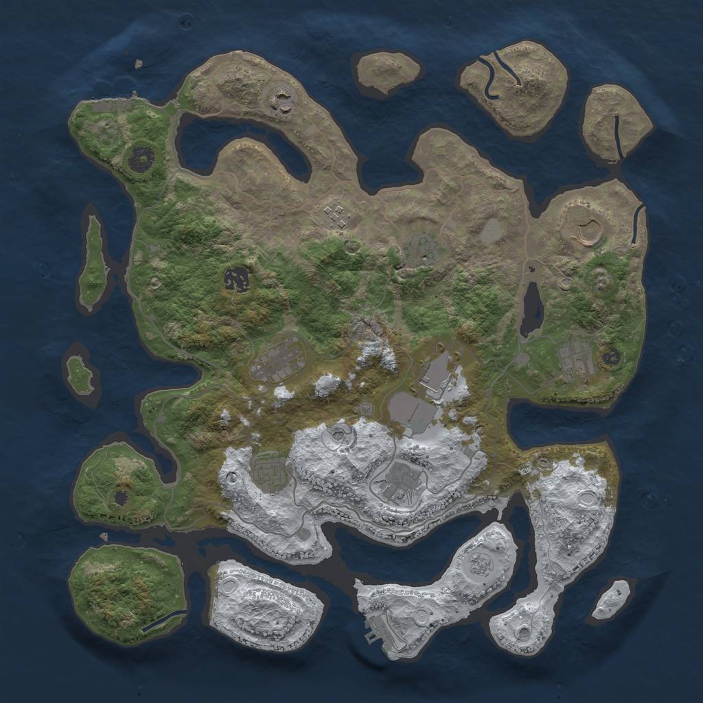 Rust Map: Procedural Map, Size: 4000, Seed: 2168894, 19 Monuments