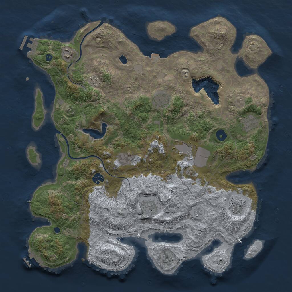 Rust Map: Procedural Map, Size: 4000, Seed: 2168894, 15 Monuments