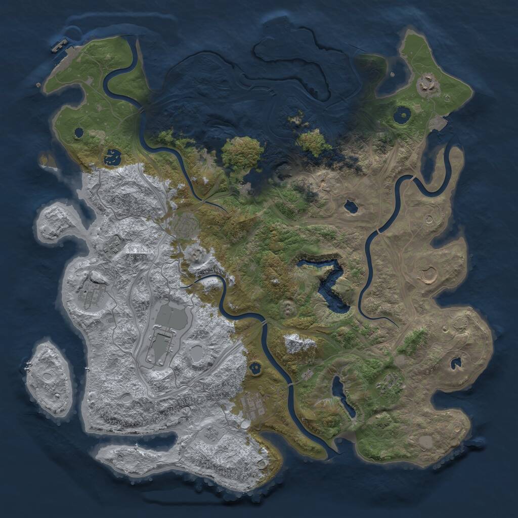Rust Map: Procedural Map, Size: 4500, Seed: 6032575, 16 Monuments