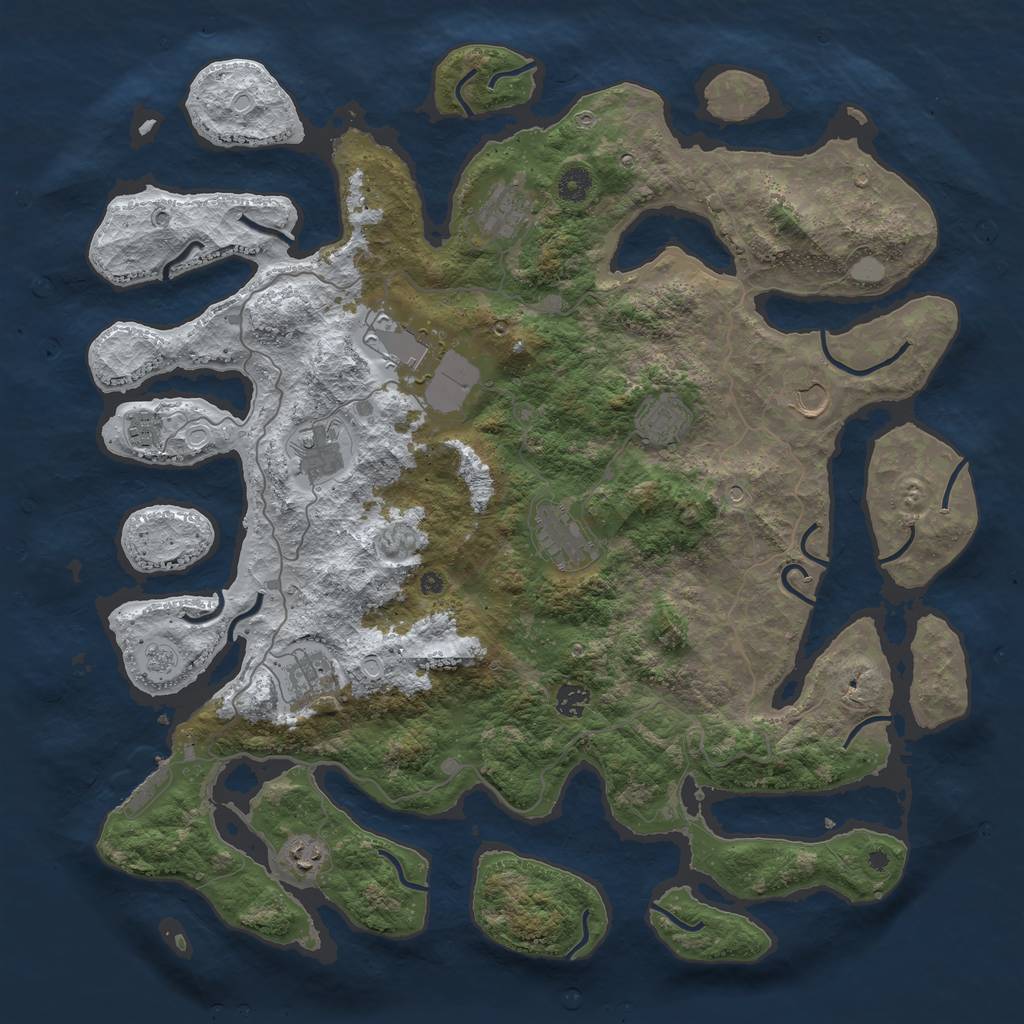 Rust Map: Procedural Map, Size: 4500, Seed: 2844101, 18 Monuments