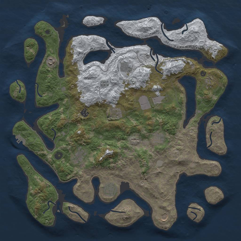 Rust Map: Procedural Map, Size: 4500, Seed: 1219933, 19 Monuments