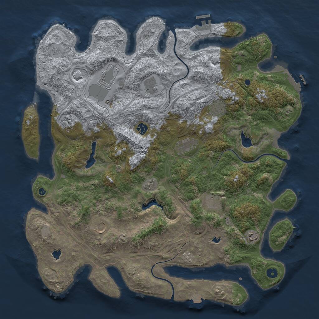 Rust Map: Procedural Map, Size: 4500, Seed: 3083016, 16 Monuments