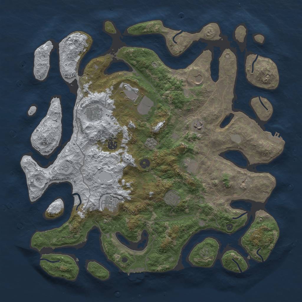 Rust Map: Procedural Map, Size: 4500, Seed: 4114503, 18 Monuments