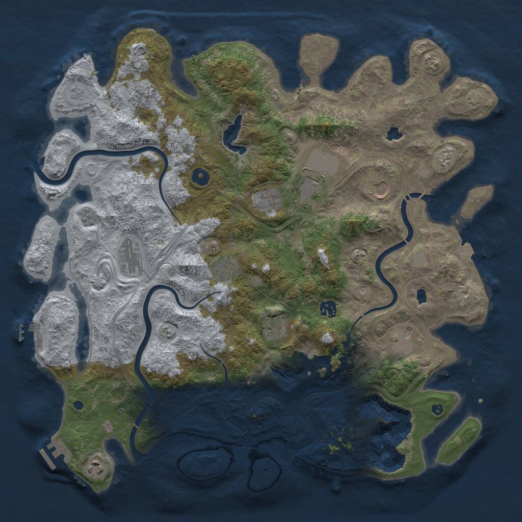 Rust Map: Procedural Map, Size: 4500, Seed: 1176789, 17 Monuments