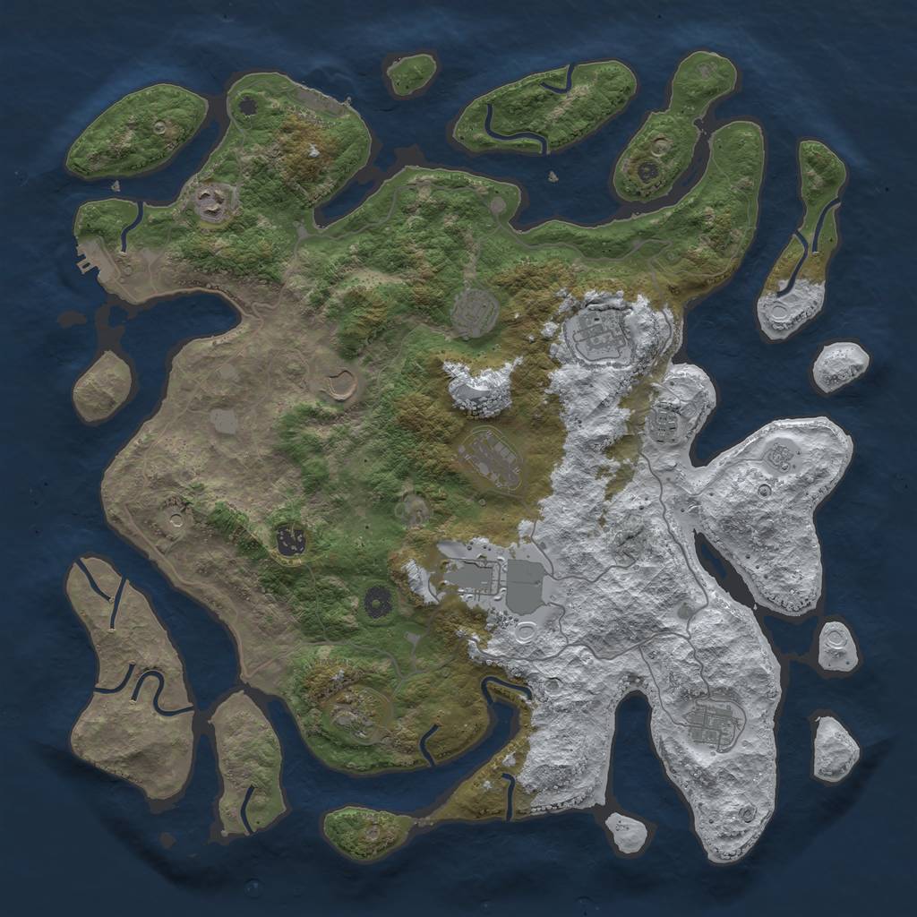 Rust Map: Procedural Map, Size: 4500, Seed: 1148149, 19 Monuments