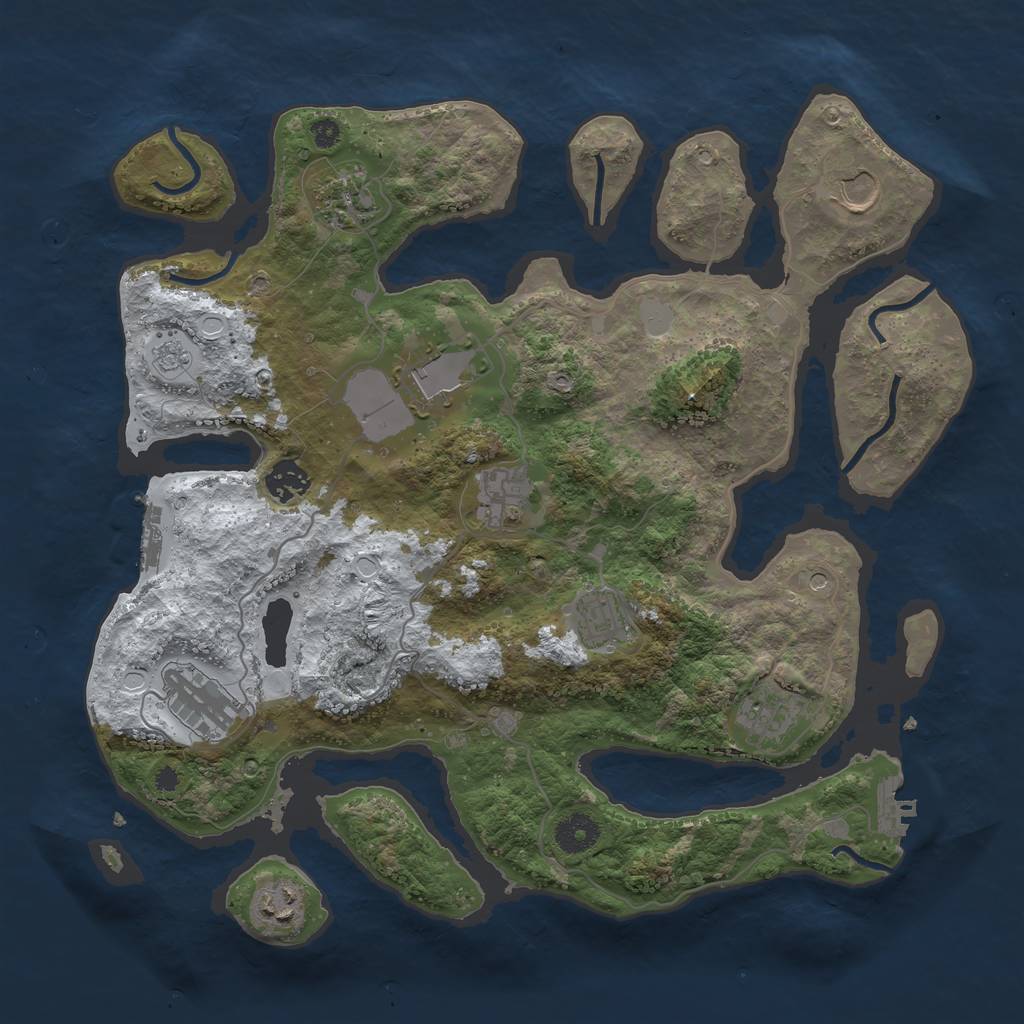 Rust Map: Procedural Map, Size: 3700, Seed: 1116957, 18 Monuments