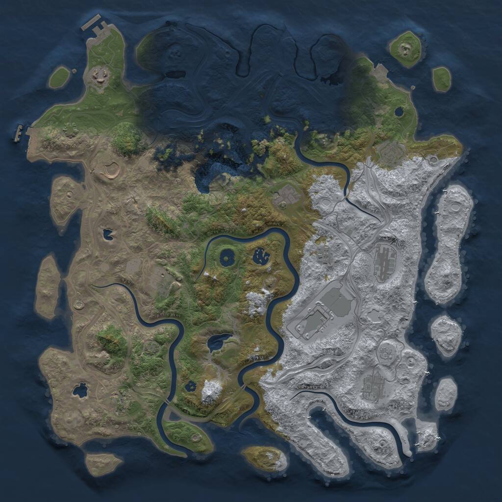 Rust Map: Procedural Map, Size: 4500, Seed: 5696664, 17 Monuments