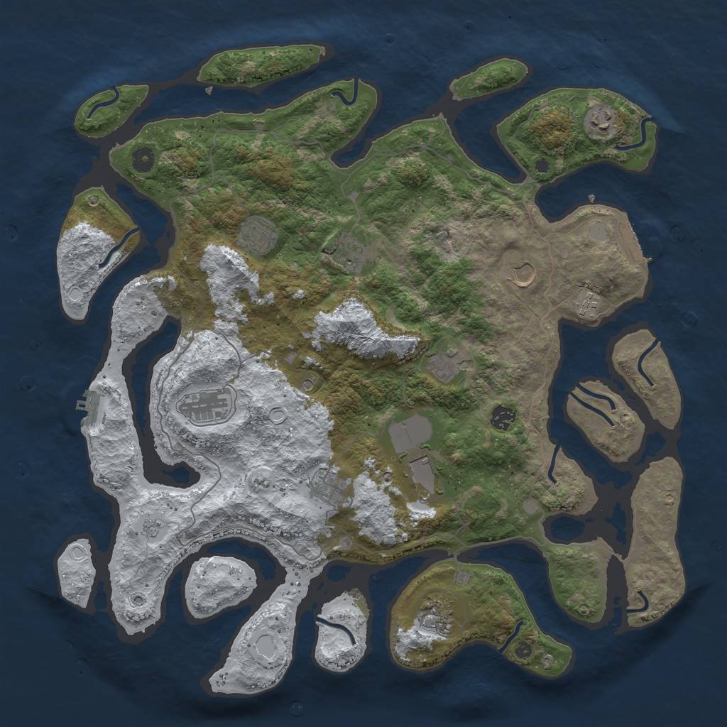 Rust Map: Procedural Map, Size: 4500, Seed: 432766, 20 Monuments