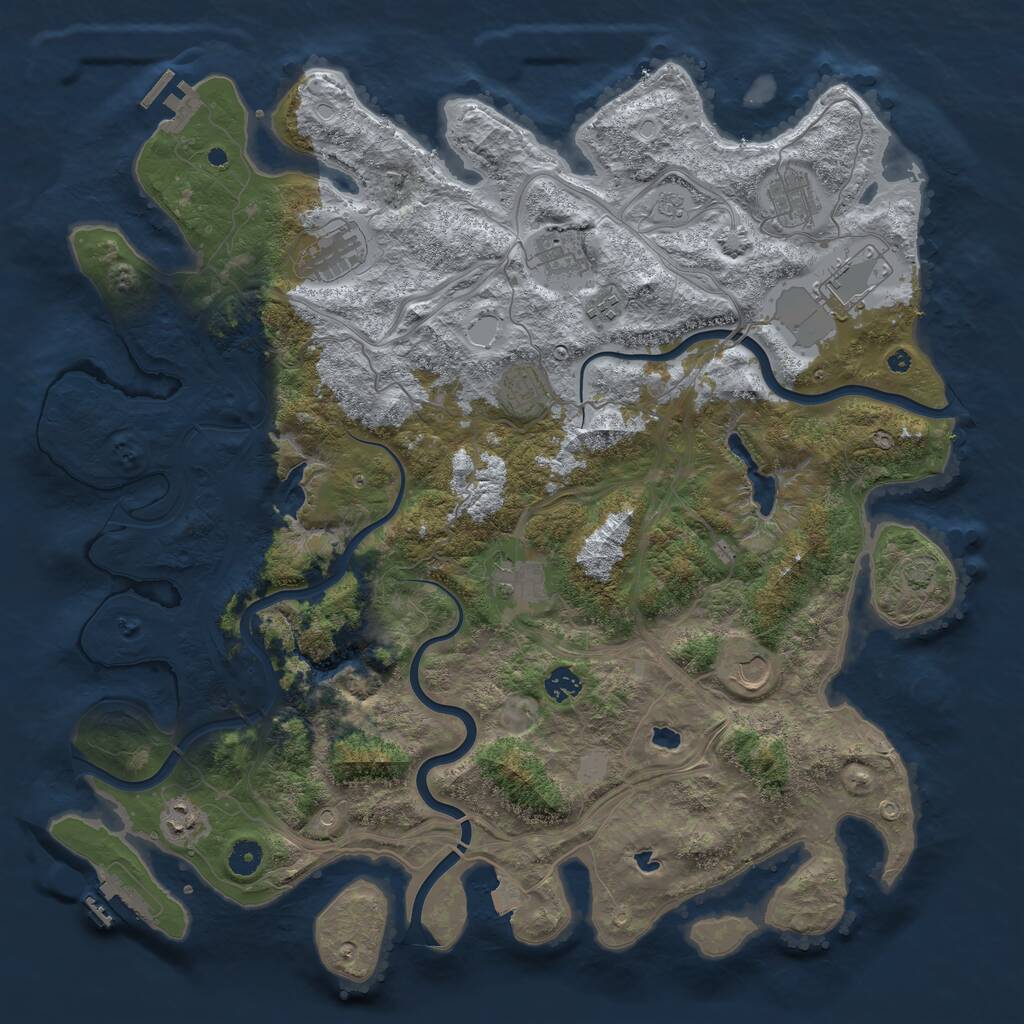 Rust Map: Procedural Map, Size: 4500, Seed: 4230511, 16 Monuments