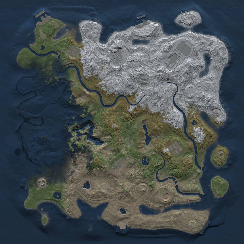 Rust Map: Procedural Map, Size: 4500, Seed: 3085471, 16 Monuments