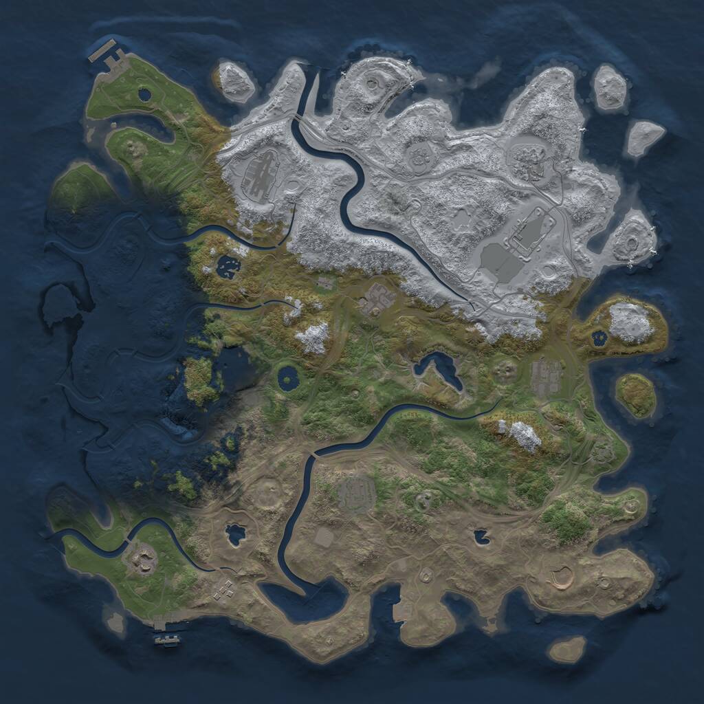 Rust Map: Procedural Map, Size: 4500, Seed: 2821090, 17 Monuments