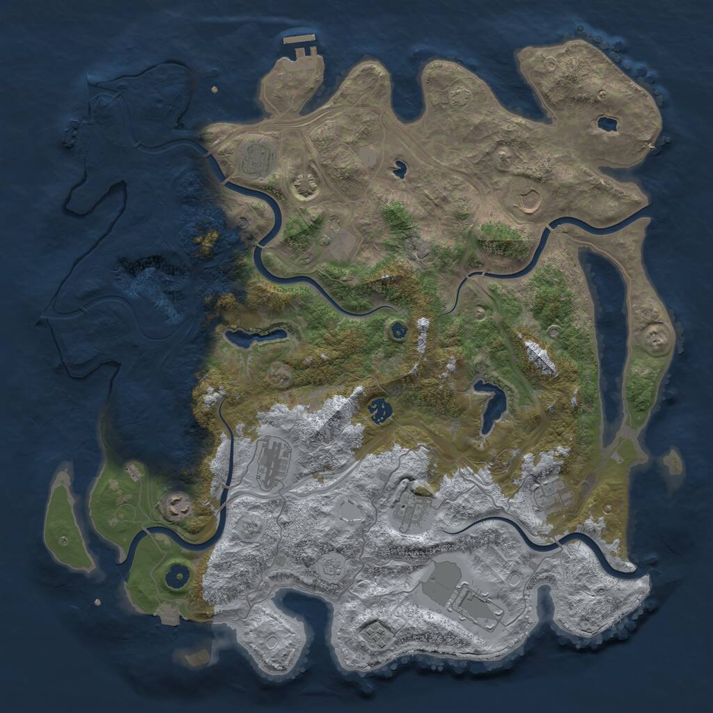 Rust Map: Procedural Map, Size: 4500, Seed: 4990746, 16 Monuments