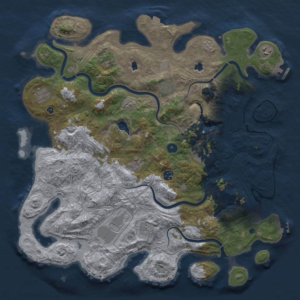 Rust Map: Procedural Map, Size: 4500, Seed: 1124965, 16 Monuments