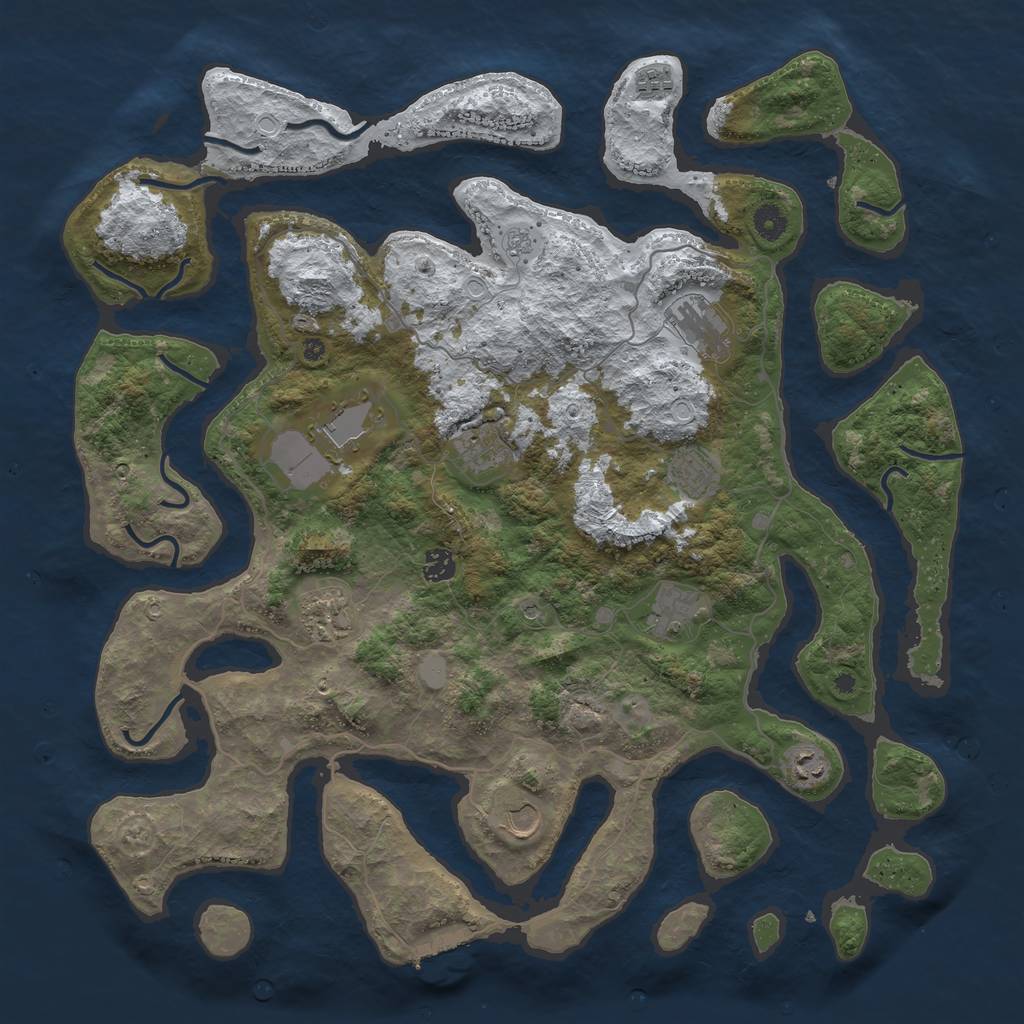 Rust Map: Procedural Map, Size: 4500, Seed: 2418889, 18 Monuments