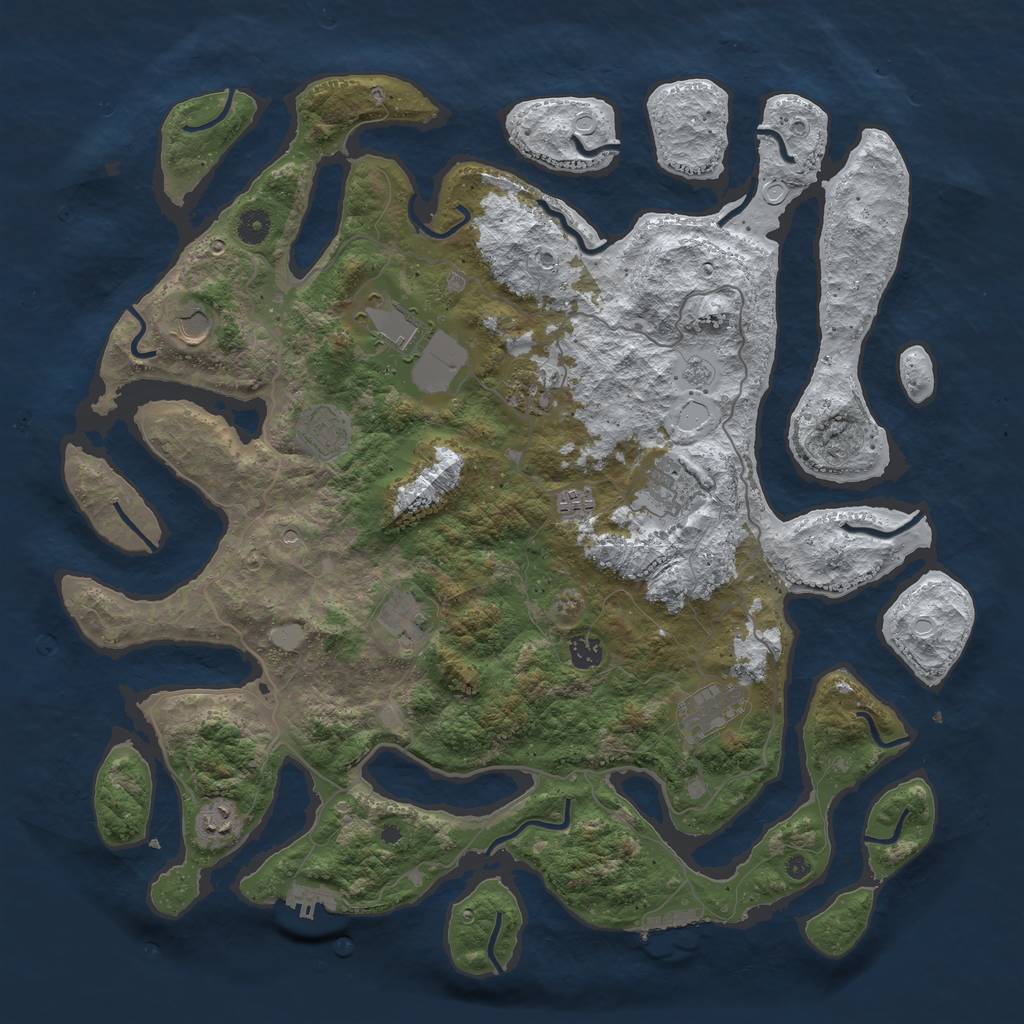 Rust Map: Procedural Map, Size: 4500, Seed: 1063799, 19 Monuments