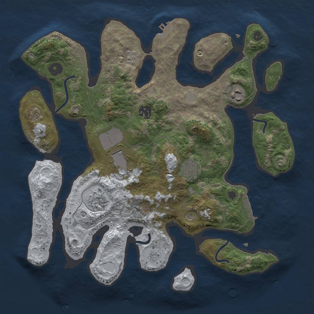 Rust Map: Procedural Map, Size: 3500, Seed: 3016106, 15 Monuments