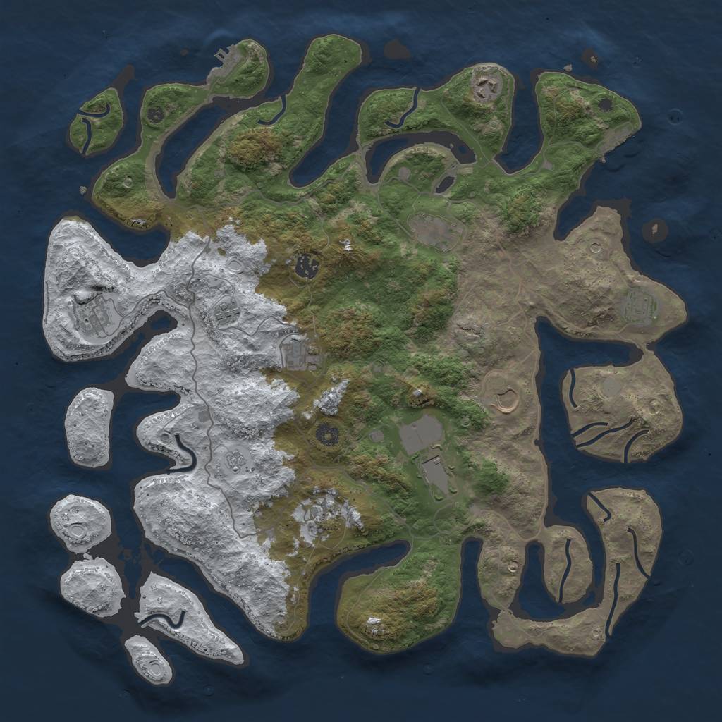 Rust Map: Procedural Map, Size: 4500, Seed: 2934873, 19 Monuments