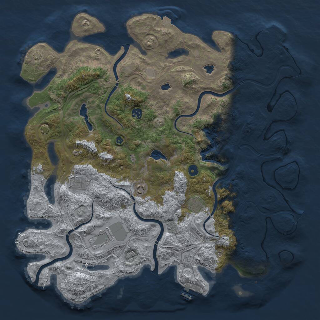 Rust Map: Procedural Map, Size: 4500, Seed: 1331582, 12 Monuments