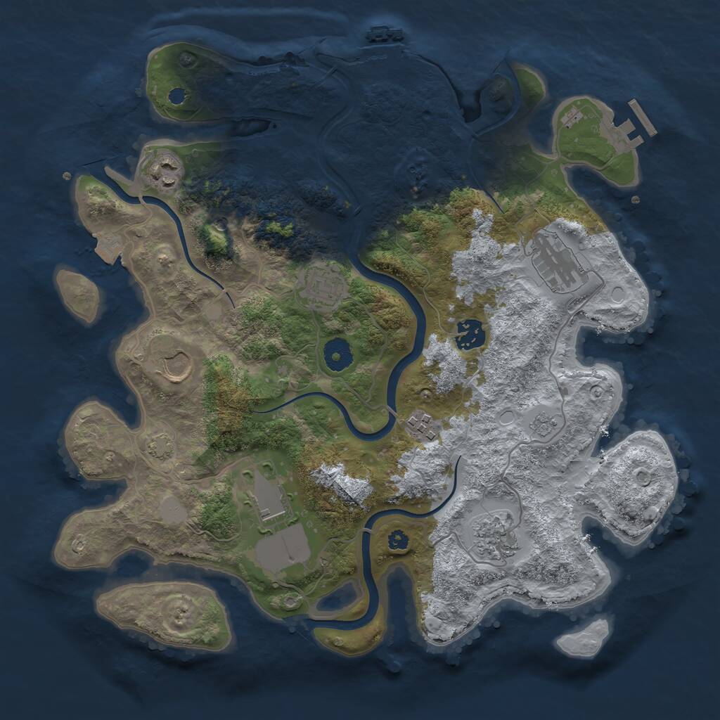 Rust Map: Procedural Map, Size: 3500, Seed: 895603, 14 Monuments