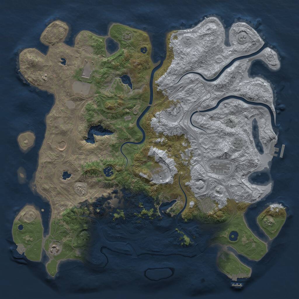 Rust Map: Procedural Map, Size: 4500, Seed: 5316957, 16 Monuments
