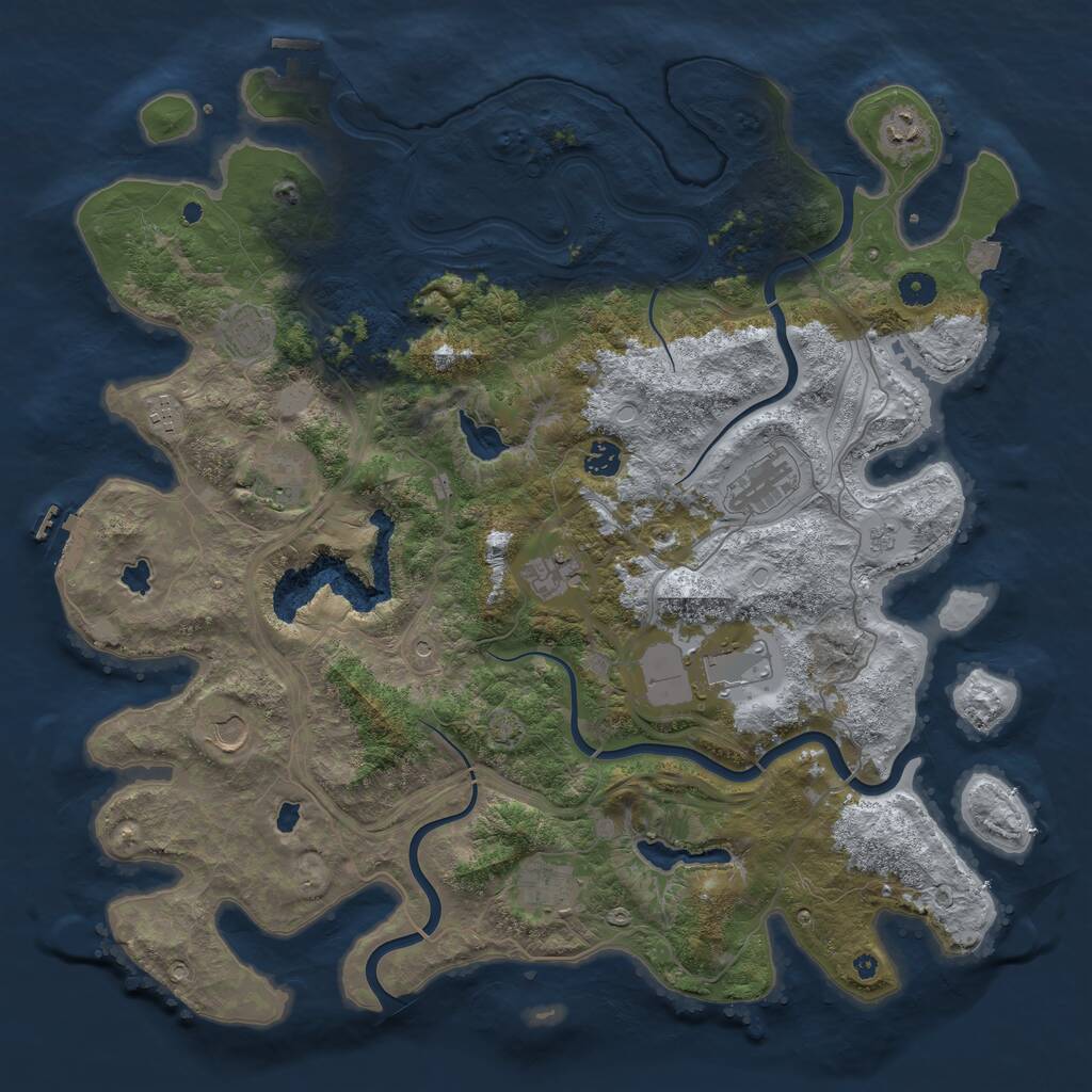 Rust Map: Procedural Map, Size: 4500, Seed: 5540620, 16 Monuments