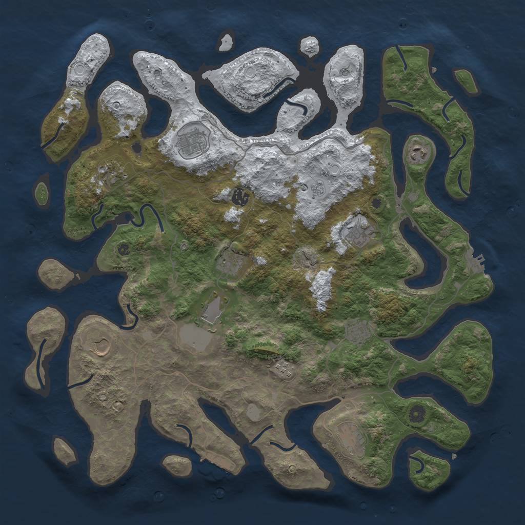 Rust Map: Procedural Map, Size: 4500, Seed: 3441387, 20 Monuments