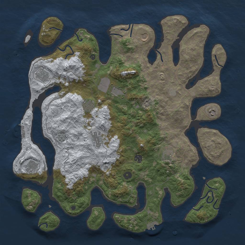 Rust Map: Procedural Map, Size: 4500, Seed: 3588920, 19 Monuments