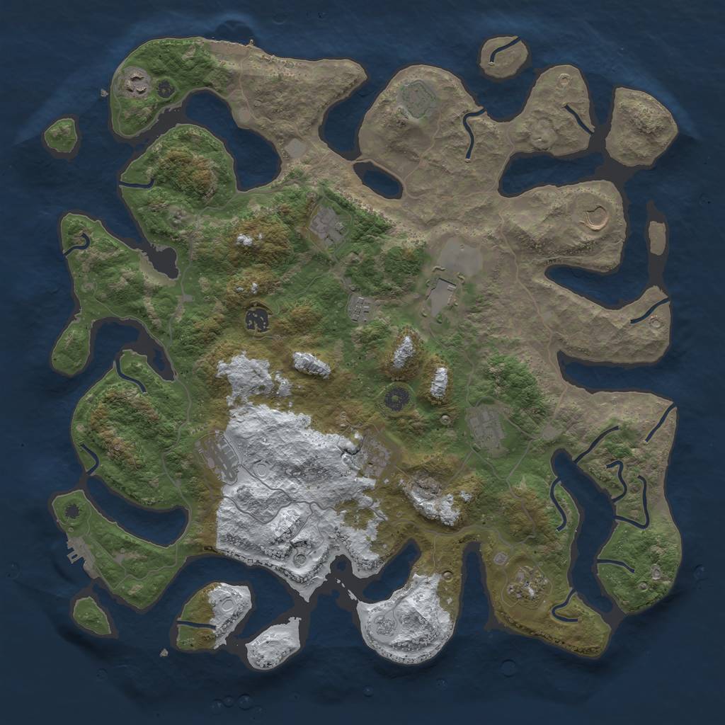 Rust Map: Procedural Map, Size: 4500, Seed: 2174763, 20 Monuments